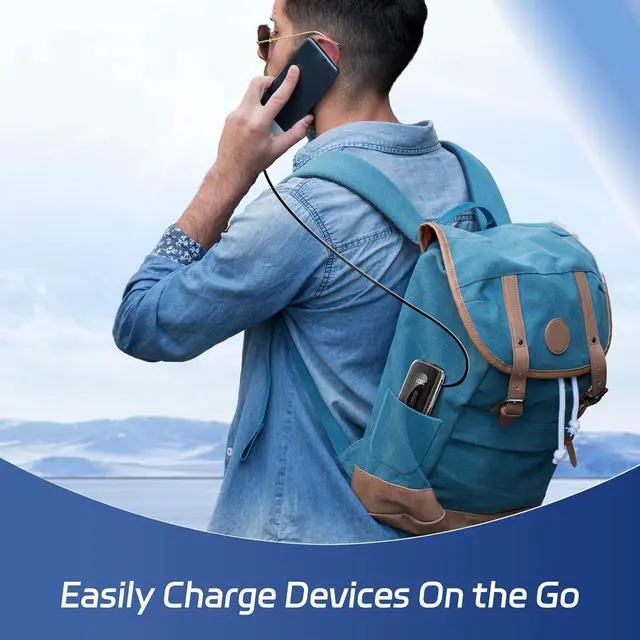 Alt view image 6 of 7 - SAMTWOS Portable Charger 10000mAh,PD 30W Fast Charging Power Bank Built-in 1.9ft Retractable USB-C Cable for Travel,2 Output Battery Pack for iPhone 16/15 Series, Galaxy, iPad, and More (Black)