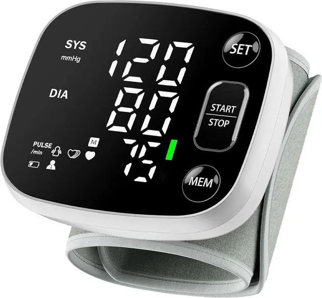 Main image of Oklar Blood Pressure Monitors for Home Use Rechargeable Wrist Digital BP Machine Cuff with LED Backlit Display, Voice Broadcast, 240 Memory Storage for 2 Users with Carrying Case