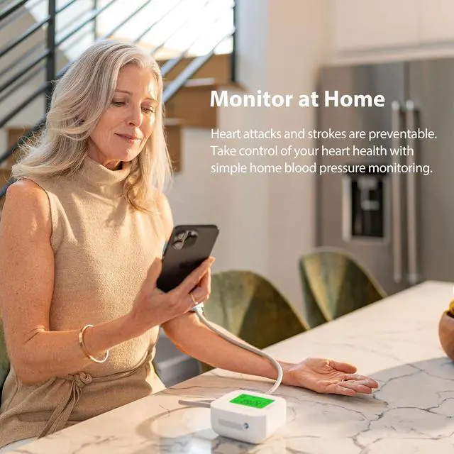 Alt view image 5 of 7 - iHealth Track Smart Upper Arm Blood Pressure Monitor with Wide Range Cuff That fits Standard to Large Adult Arms, Bluetooth Compatible for iOS & Android Devices