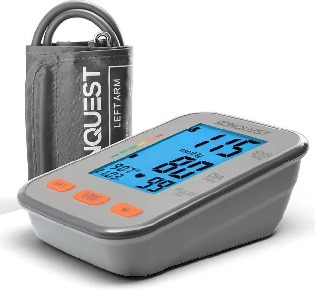 Alt view image 7 of 7 - Konquest KBP-2704A Blood Pressure Monitor  Automatic Upper Arm BP Machine with Large Cuff (8.516.5 in), Backlit Display, Digital, Irregular Heartbeat Detector  Tensiometro for Home Use