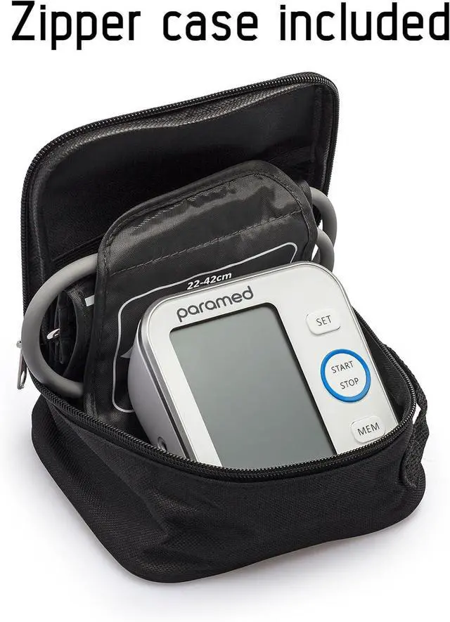 Alt view image 4 of 7 - Paramed Blood Pressure Monitor - Bp Machine - Automatic Upper Arm Blood Pressure Cuff 8.7-16.5 inches - Large LCD Display 120 Sets Memory - Device Bag & Batteries Included
