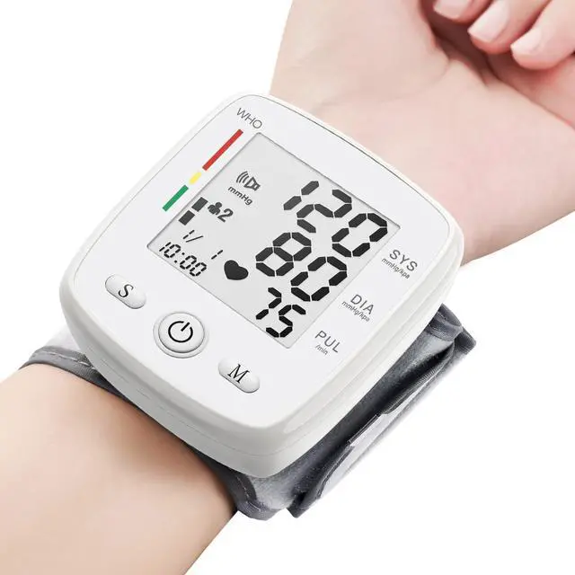 Main image of Blood Pressure Monitor Digital Wrist BP Machine Automatic BP Cuff with 2 Users 180 Memory Voice Large LCD Display Adjustable Cuff USB Charging Carrying Case