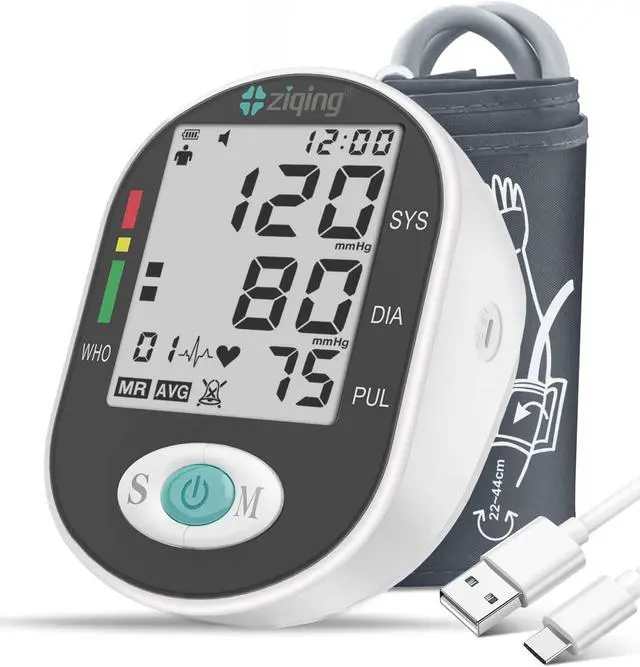 Main image of Blood Pressure Monitors, Bp Monitor - Blood Pressure Machine Large Cuff Blood Pressure Monitor Upper Arm Cuff 8.7''-17.3'', Large Screen, 2 Users Total 198 Memories