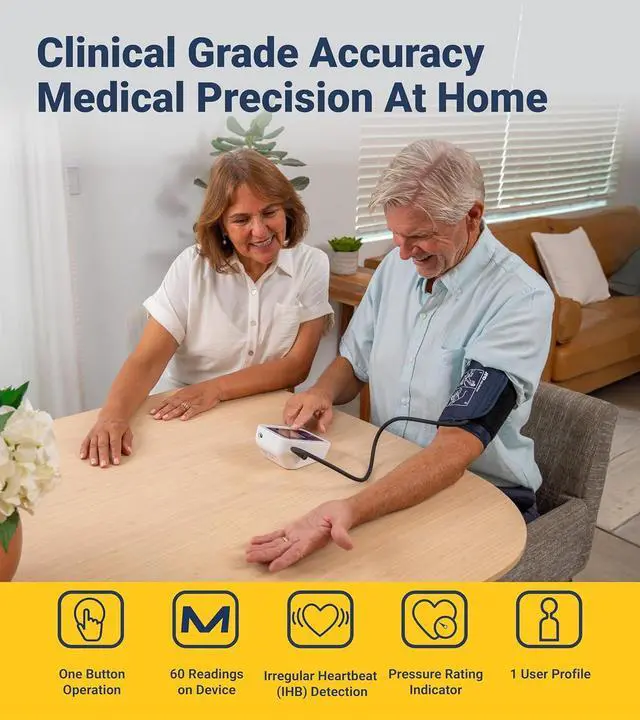 Alt view image 5 of 7 - A&D Medical Blood Pressure Monitor for Home Use, UA-651  Upper Arm Precise BP Machine  Wide Range Cuff (8.6 / 22-42cm), Adults, 4 AA Batteries