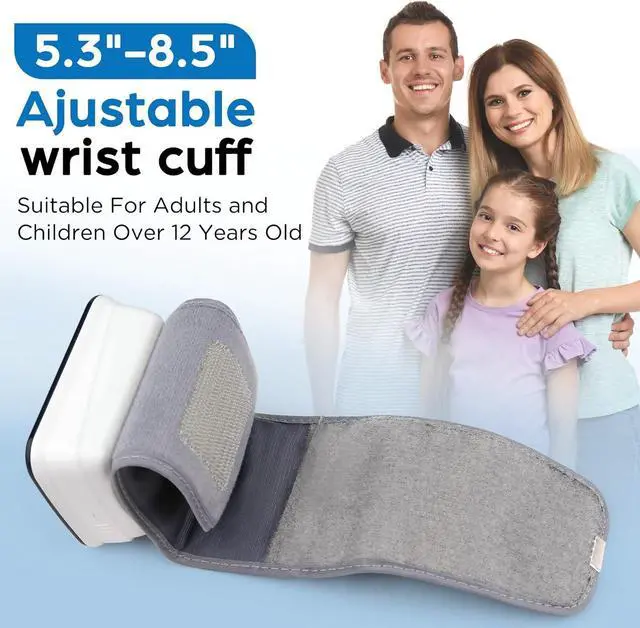 Alt view image 5 of 7 - LotFancy Wrist Blood Pressure Monitor for Home Use, Blood Pressure Machine Adjustable Wrist Cuff (5.3-8.5) Digital BP Machine with Large LCD Display, 120 Memory with Carrying Case