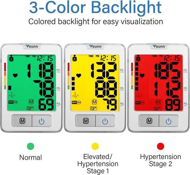 Alt view image 5 of 7 - FSA/HSA Eligible, Vaunn Medical Automatic Upper Arm Blood Pressure Monitor, Medium Arm Cuff 8.7" - 16.5"