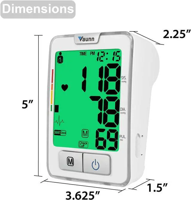 Alt view image 6 of 7 - FSA/HSA Eligible, Vaunn Medical Automatic Upper Arm Blood Pressure Monitor, Medium Arm Cuff 8.7" - 16.5"