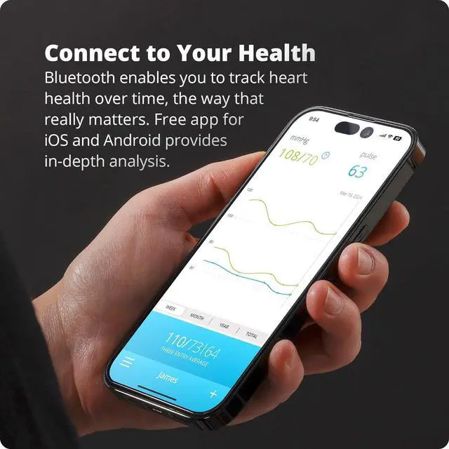Alt view image 5 of 6 - Greater Goods Bluetooth Blood Pressure Monitor with Automatic Upper Arm Cuff, App-Enabled for iOS and Android