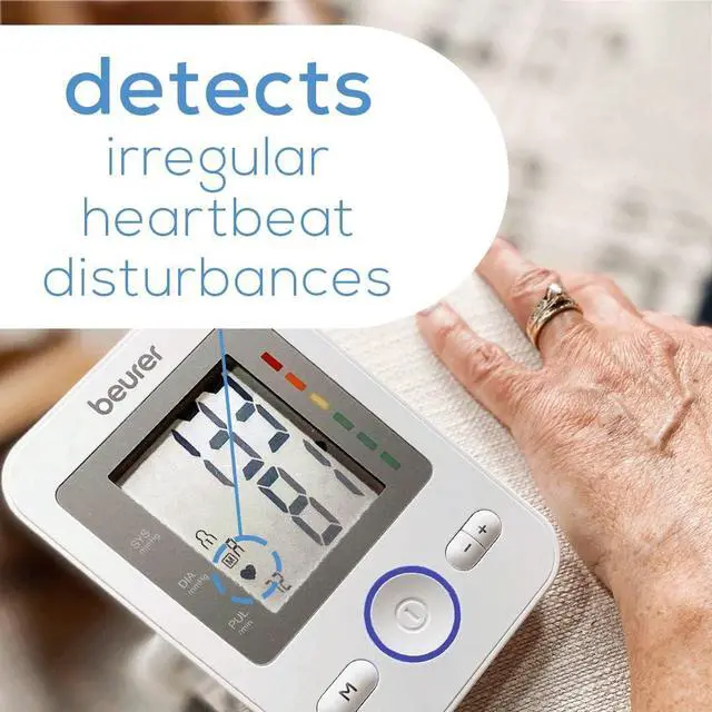 Alt view image 3 of 7 - Beurer BM31 Upper Arm Blood Pressure Monitor for Home Use, Large Cuff | Automatic & Digital, 2-Users, XL Display, Irreg. Heartbeat Detector, Universal Cuff Circ. 8.7-16.5