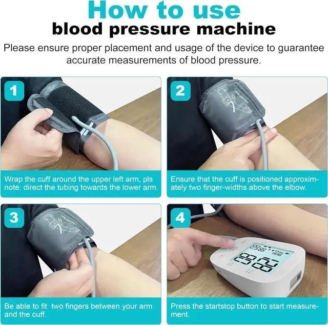 Alt view image 6 of 6 - Blood Pressure Monitor, Automatic Upper Arm Blood Pressure Monitors for Home Use, Blood Pressure Machine Large Backlight Display, Accurate Adjustable Digital BP Cuff