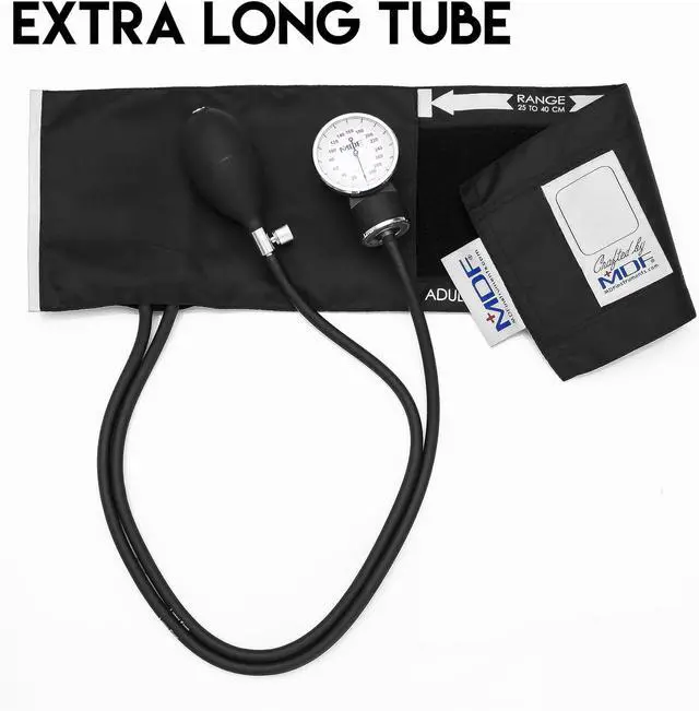 Alt view image 5 of 7 - MDF Instruments, Calibra Aneroid Premium Professional Sphygmomanometer, Blood Pressure Monitor with Adult Cuff & Carrying Case, Lifetime Calibration, White Dial, Black Cuff, MDF808M11