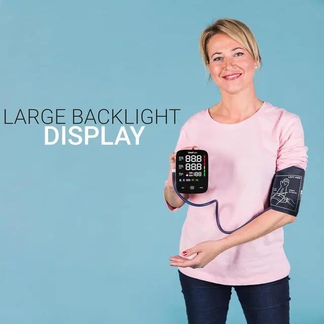 Alt view image 5 of 5 - Blood Pressure Monitor - Digital BP Monitor with 8.7 - 16.5 Cuff and 13 - 21 Cuff (Set of 2) Automatic Blood Pressure Cuff for Upper Arm with Large LED Display with 2x120 Reading Memory