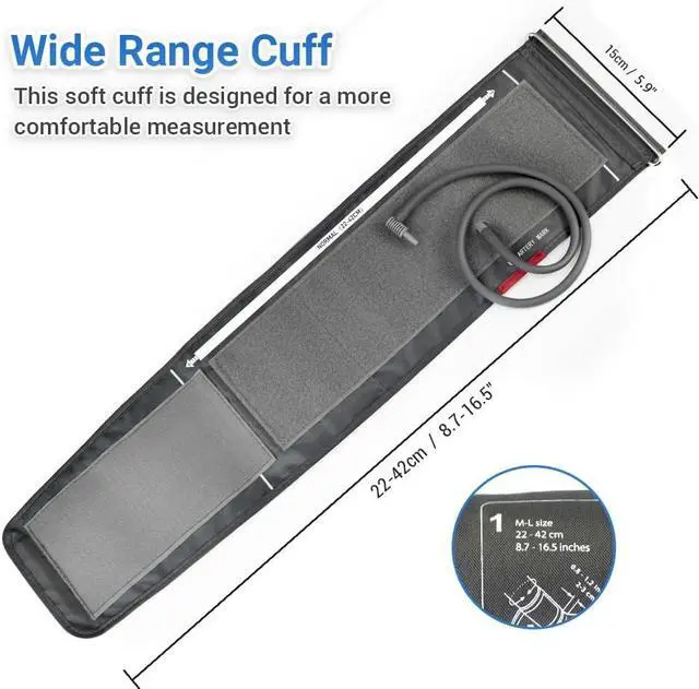 Alt view image 6 of 7 - Scian Blood Pressure Monitor Upper Arm for Home Use, Automatic Blood Pressure Arm Cuff with Large Cuff 8.7"-16.5", Large LCD Display, 2 User 180 Memory, USB Cable (Black)