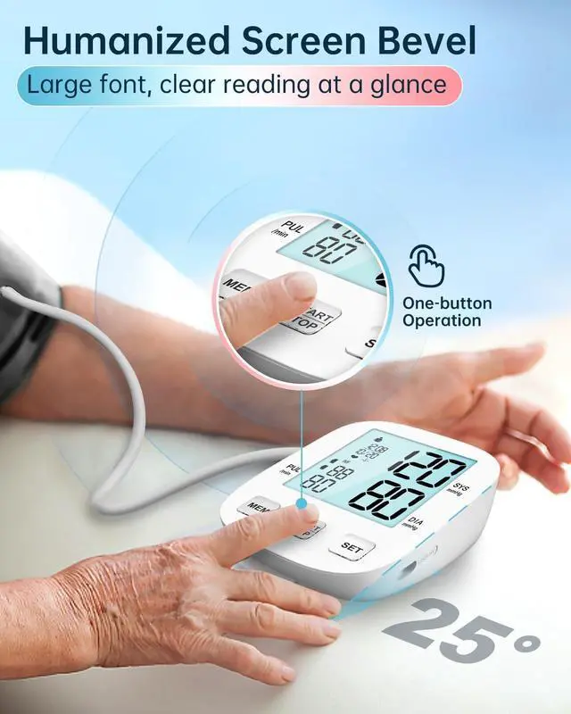 Alt view image 3 of 7 - Blood Pressure Monitor-HOLFENRY Blood Pressure Monitors for Home use, Accurate Upper Arm Automatic Digital BP Machine with 9-17inches Blood Pressure Cuff and AAA Batteries