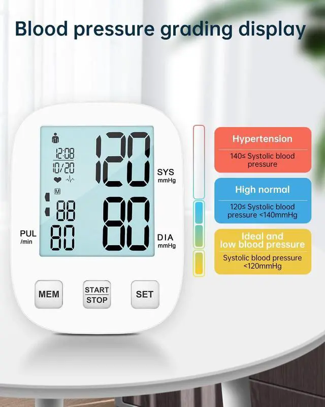 Alt view image 6 of 7 - Blood Pressure Monitor-HOLFENRY Blood Pressure Monitors for Home use, Accurate Upper Arm Automatic Digital BP Machine with 9-17inches Blood Pressure Cuff and AAA Batteries