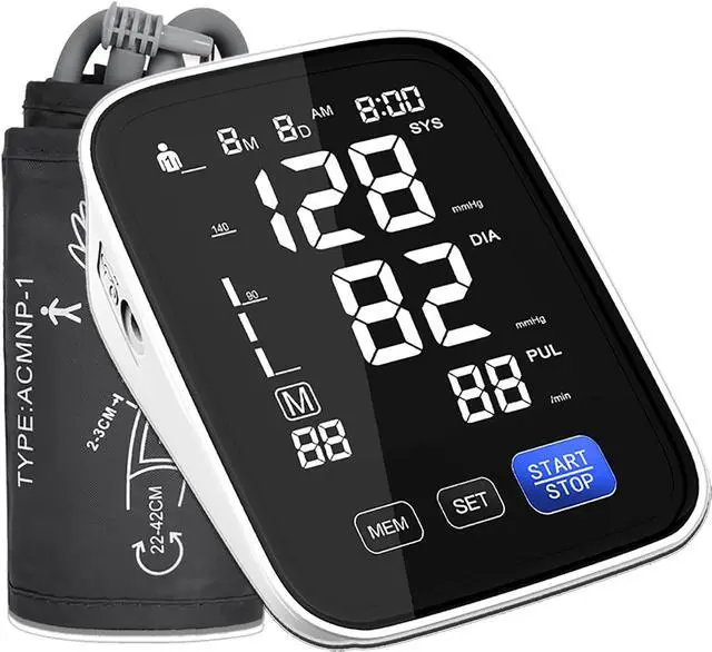 Main image of Automatic Upper Arm Blood Pressure Monitor, Dual User 2x90 Memories Digital Blood Pressure Machine with (8.5"-16.5") Cuff Size, BP Monitor with 4*AAA Batteries & DC Cable