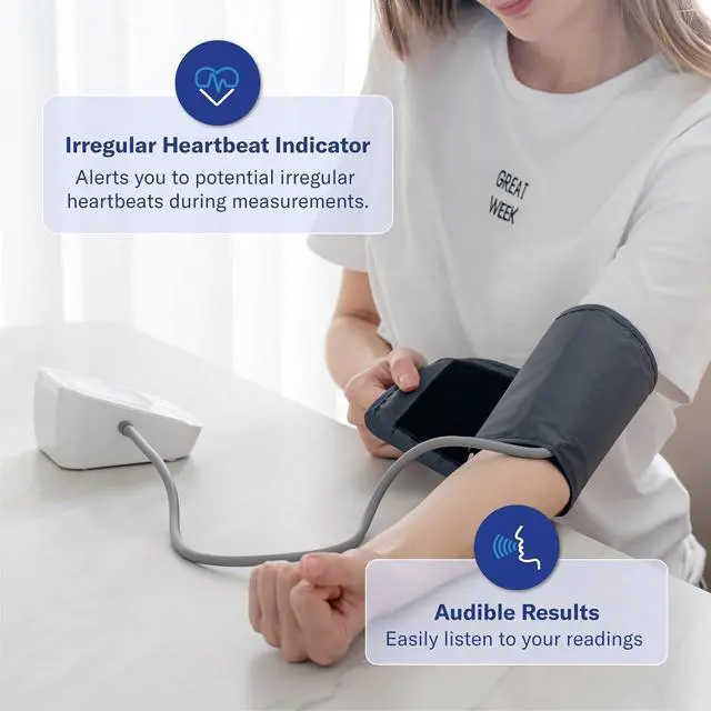 Alt view image 5 of 7 - Alcedo Blood Pressure Monitor for Home Use, Accurate Upper Arm BP Machine with Large Cuff, Alarm Reminder, 2 x 120 Memory, Talking Function
