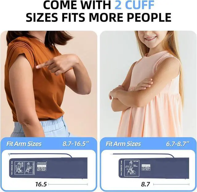 Alt view image 2 of 7 - Pediatric Blood Pressure Cuff, Blood Pressure Monitor for Kids & Adult, Small Cuff 7"-9"Medium/Large Cuff 9"-17"Perfect for Health Monitoring