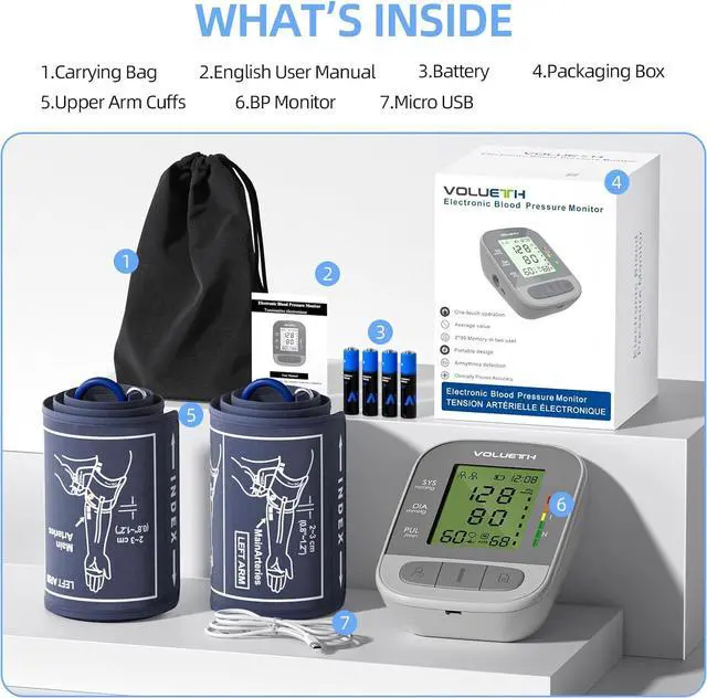 Alt view image 7 of 7 - Pediatric Blood Pressure Cuff, Blood Pressure Monitor for Kids & Adult, Small Cuff 7"-9"Medium/Large Cuff 9"-17"Perfect for Health Monitoring