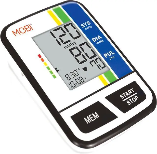 Alt view image 5 of 5 - MOBI Blood Pressure Monitor Digital Upper Arm Blood Pressure Machine for Indoor/Outdoor Use with 120 Reading Memory Quick & Easy BP Machine Adjustable Arm Cuff 8.6"- 14.2" Large LCD Display