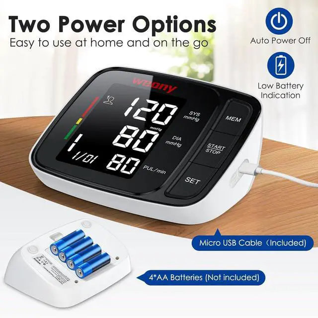 Alt view image 6 of 7 - Blood Pressure Monitor,Upper Arm Blood Pressure Monitors for Home Use,Digital Automatic Blood Pressure Machine,Adjustable 8.7"-17" Blood Pressure Cuff Backlight LCD with 2 * 90 Reading Memory