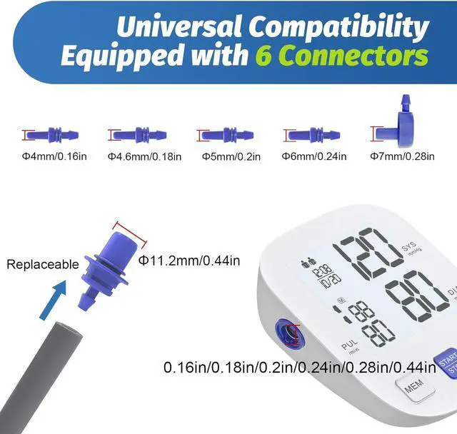 Alt view image 2 of 7 - XXL Blood Pressure Cuff 9-24 (22-60CM) Compatible with All Automatic Blood Pressure Monitors, Extra Large BP Replacement Cuff for Big Arms - Includes 6 Connectors