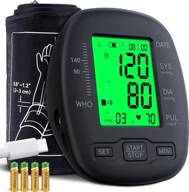 Main image of Blood Pressure Monitor Upper Arm Blood Pressure Monitors for Home Use with Adjustable Bp Cuff 8.7"-16.5", Backlit Screen, 2x99 Memory, Voice Broadcast and Battery Bp Machine, Easy to Use