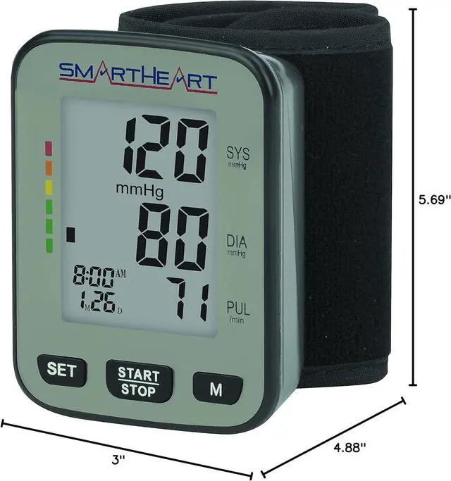 Alt view image 6 of 6 - Smartheart Adult Cuff Arm Home Automatic Digital Blood Pressure Monitor Without Tube Black 1 Each