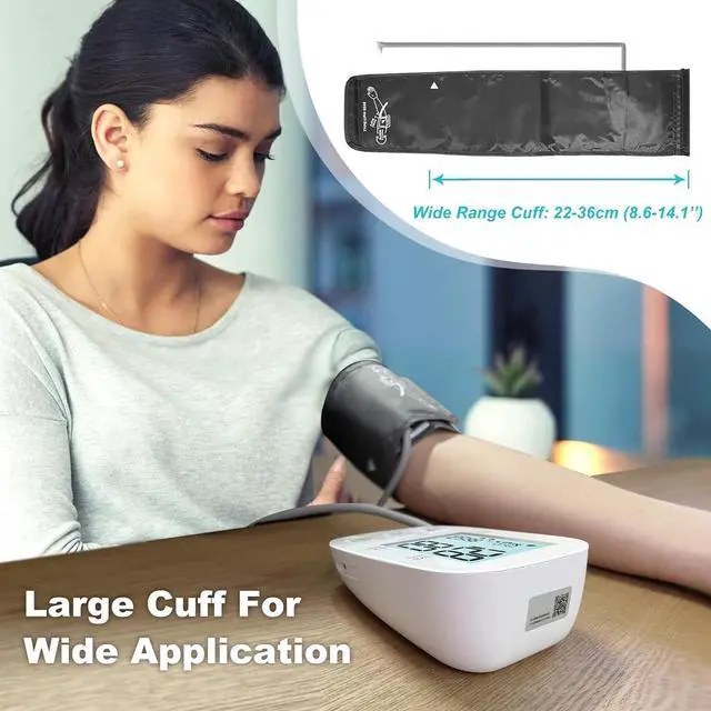 Alt view image 5 of 6 - Blood Pressure Monitor, Automatic Upper Arm Blood Pressure Monitors for Home Use, Blood Pressure Machine Large Backlight Display, Accurate Adjustable Digital BP Cuff