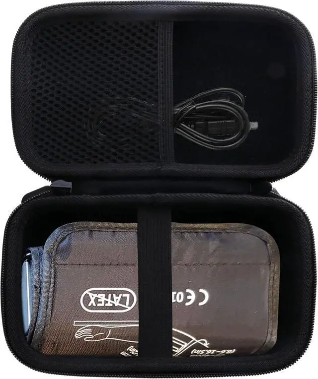 Alt view image 4 of 7 - Hard EVA Carrying Case Compatible with Lovia/Wellue Smart Blood Pressure Monitor,Upper Arm Cuff BP Machine Storage case.