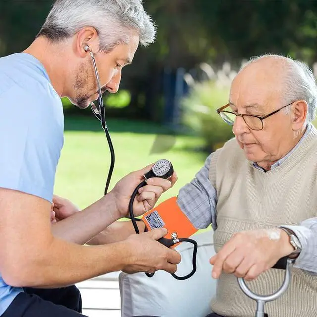 Alt view image 6 of 7 - Dixie EMS Aneroid Sphygmomanometer Kit, Manual Blood Pressure Monitor Set with 5 Cuffs for Infant, Child, Adult, Large Adult, Thigh, & Carrying Case - Orange