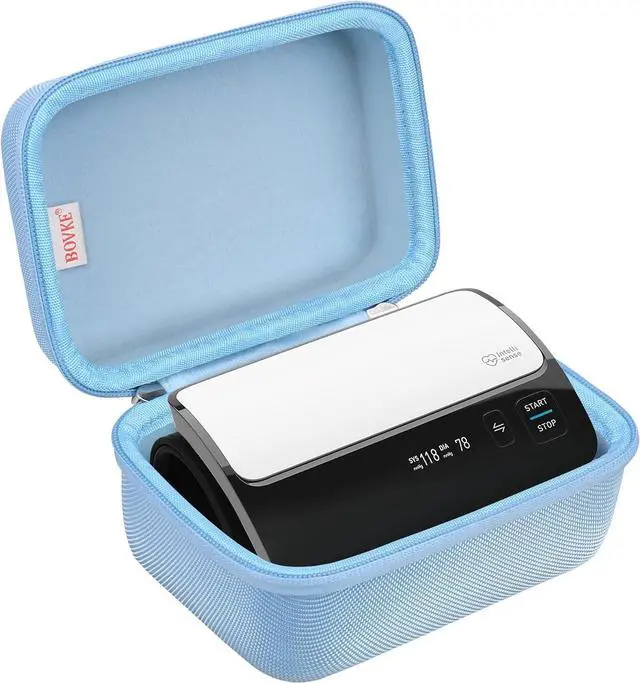 Main image of BOVKE Carrying Case for OMRON Evolv Bluetooth Wireless Upper Arm Blood Pressure Monitor, BP7000 One-Piece Design Portable OMRON BP Monitor Storage Bag, Blue