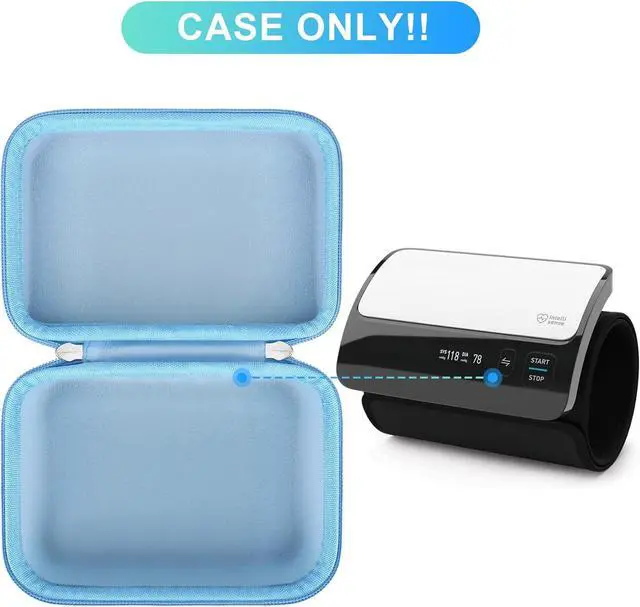 Alt view image 2 of 4 - BOVKE Carrying Case for OMRON Evolv Bluetooth Wireless Upper Arm Blood Pressure Monitor, BP7000 One-Piece Design Portable OMRON BP Monitor Storage Bag, Blue