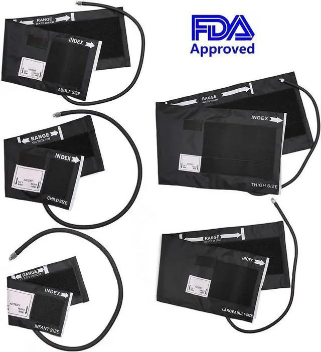 Alt view image 3 of 6 - LINE2design Blood Pressure Aneroid Kit System - EMS Emergency Portable Travel Size First Aid Large Adult-Child Manual BP Universal Cuffs Kit-5 with 5 Different Sized Durable Cuffs Trauma Kits