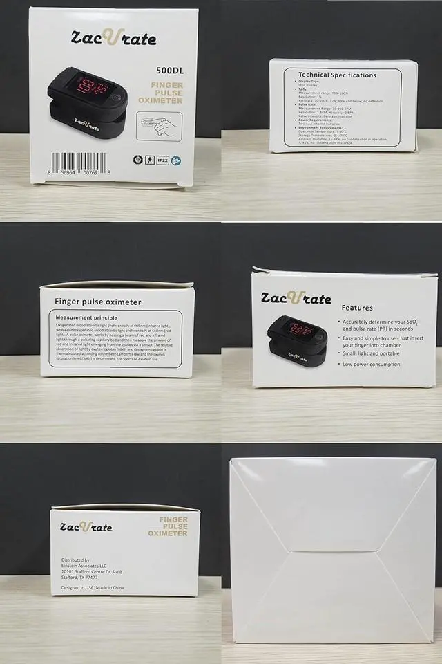 Alt view image 6 of 7 - Zacurate Pro Series 500DL Fingertip Pulse Oximeter Blood Oxygen Saturation Monitor with Silicone Cover, Batteries and Lanyard (Royal Black)