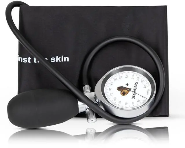 Main image of Dixie EMS BP Cuff, Aneroid Professional Sphygmomanometer, Precise Monitoring Blood Pressure Cuff Manual for Adults - Black