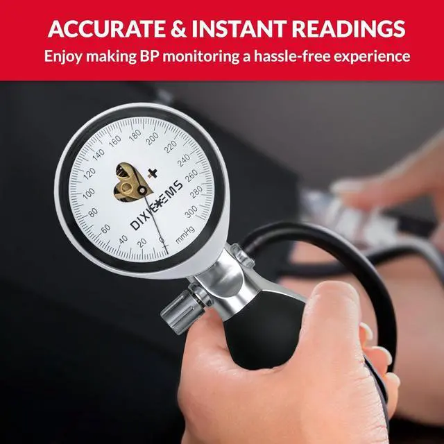Alt view image 2 of 6 - Dixie EMS BP Cuff, Aneroid Professional Sphygmomanometer, Precise Monitoring Blood Pressure Cuff Manual for Adults - Black