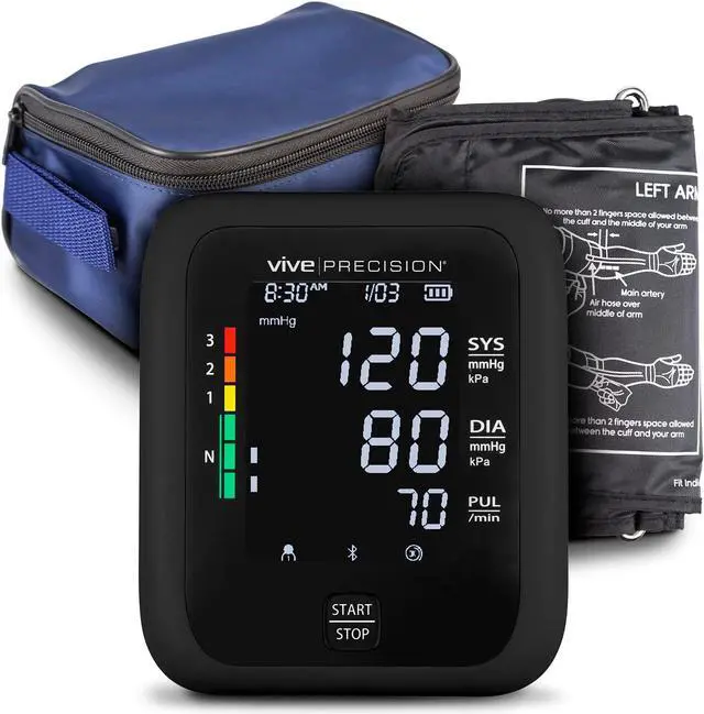 Main image of Blood Pressure Monitor, Cuff, & Case - Smartphone Accurate Electronic Health Monitoring System - Wireless Automatic Digital Machine for Women, Men, Adults