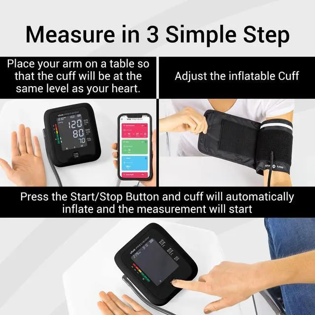 Alt view image 3 of 7 - Blood Pressure Monitor, Cuff, & Case - Smartphone Accurate Electronic Health Monitoring System - Wireless Automatic Digital Machine for Women, Men, Adults