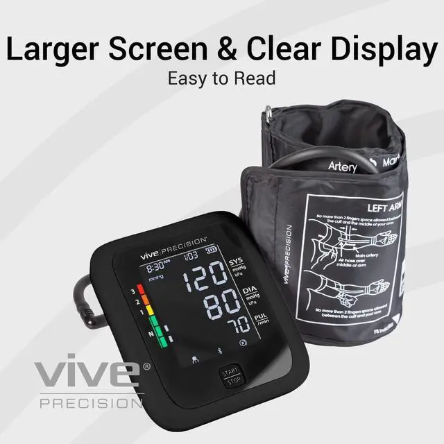 Alt view image 2 of 7 - Blood Pressure Monitor, Cuff, & Case - Smartphone Accurate Electronic Health Monitoring System - Wireless Automatic Digital Machine for Women, Men, Adults