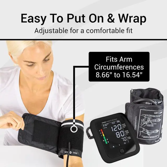 Alt view image 6 of 7 - Blood Pressure Monitor, Cuff, & Case - Smartphone Accurate Electronic Health Monitoring System - Wireless Automatic Digital Machine for Women, Men, Adults