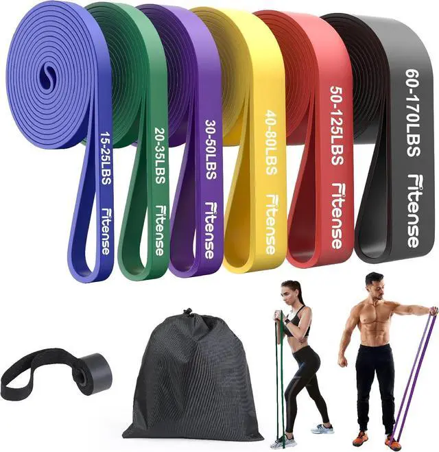 Main image of Resistance Bands Set - Pull Up Bands for Men Women, Exercise Bands Resistance with Door Anchor, Training Poster & Pouch for Body Stretching, Pull Up Assist