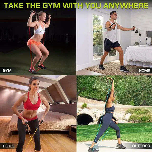Alt view image 7 of 7 - ProsourceFit Single Stackable Resistance Bands with Door Anchor and Exercise Guide, 8-12 LB, Heavy Duty Fitness Tube for Full-Body Exercises and Home Workouts