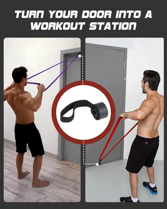 Alt view image 6 of 7 - Resistance Bands Set - Pull Up Bands for Men Women, Exercise Bands Resistance with Door Anchor, Training Poster & Pouch for Body Stretching, Pull Up Assist