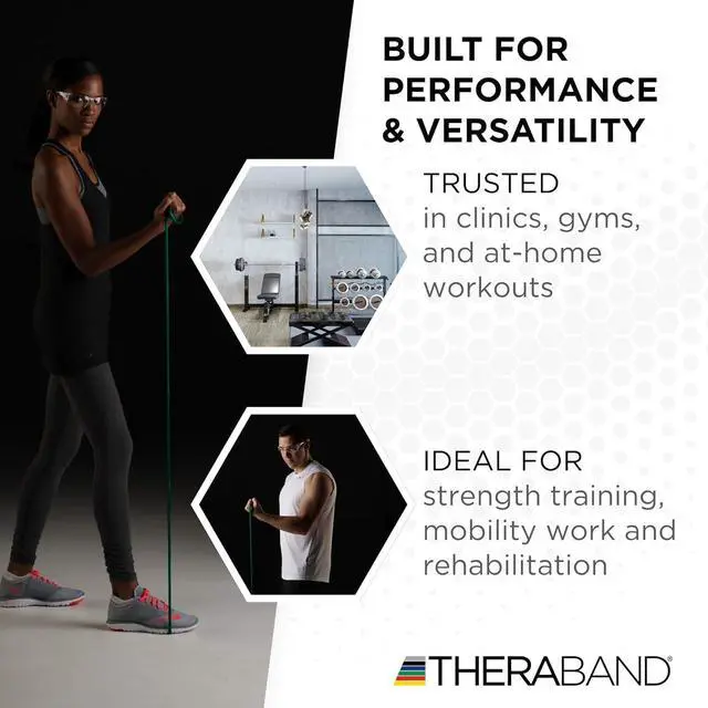Alt view image 7 of 7 - THERABAND Latex Resistance Tubing, Green, Heavy, Level 3, 100 ft Roll, Professional Grade Resistance Band for Exercise, Upper and Lower Body Workouts, Cut-to-Length, Color-Coded Levels