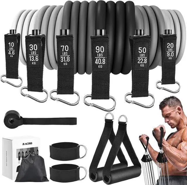 Main image of Zacro Resistance Bands for Working Out, 270 LBS Heavy Exercise Bands with Handles for Heavy Resistance Training, Home Gym Workout, Men/Women