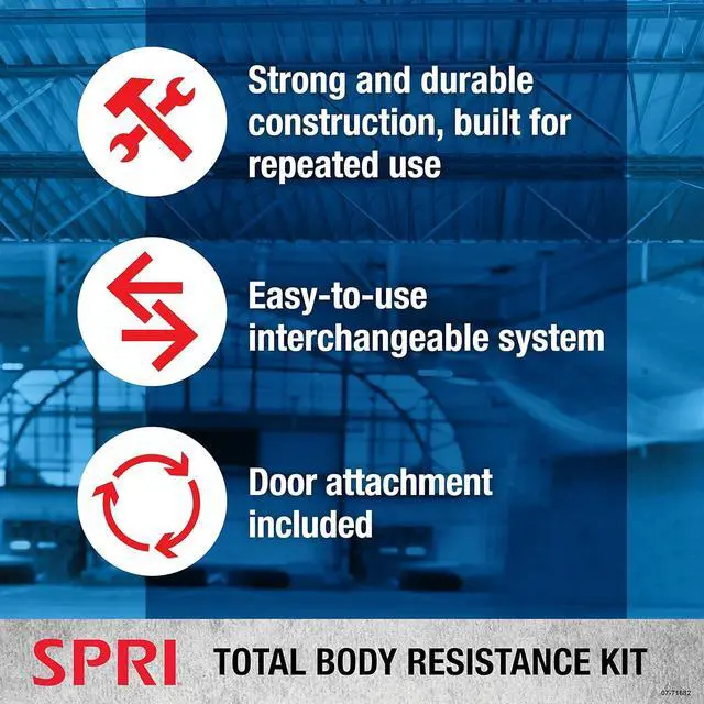 Alt view image 5 of 6 - SPRI Resistance Band Kit - Resistance Training Interchangeable Tubes for Full Body Toning - Includes 5 Exercise Bands, Ankle/Wrist Strap with Padded Handles, Door Anchor, Exercise Guide, Carry Bag