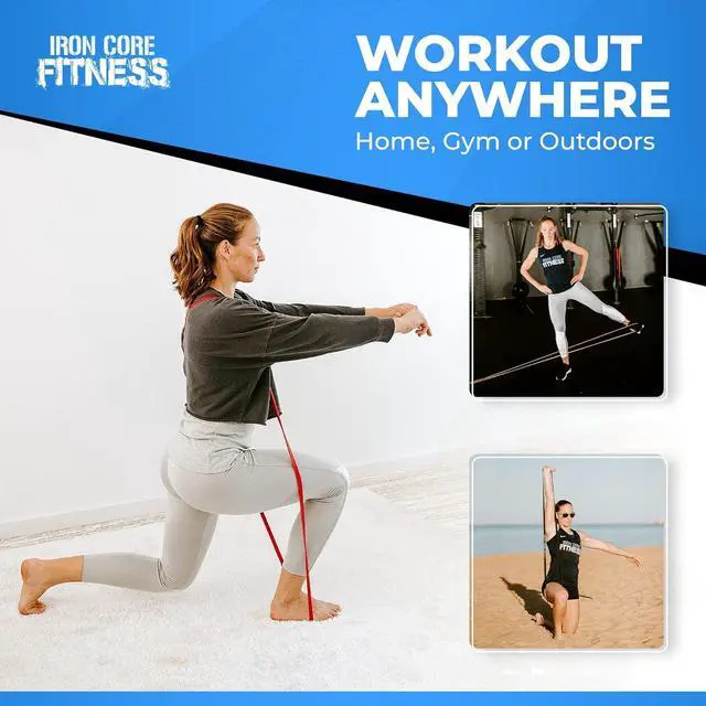 Alt view image 4 of 7 - Pull Up Assistance Resistance Bands - Long Loop Power Bands for Men and Women - Strength Power Flexibility Training at Home & Gym - Ebooks & Workout Chart Included by Iron Core Fitness