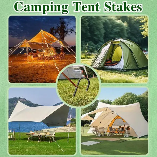 Alt view image 4 of 7 - Rebar Stakes 12 Inch J Hook Ground Stakes Heavy Duty 30 Pack Chain Link Fence Stakes Galvanized Anchors Metal Tent Stakes for Wire Fencing Concrete Forming Trampolines Camping Canopies Shed Swing