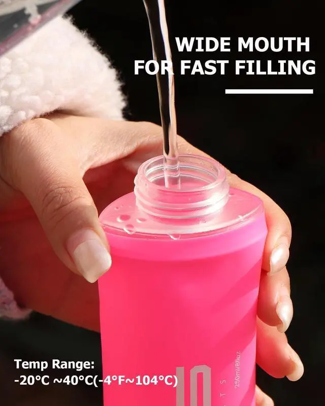 Alt view image 2 of 7 - WRELS TPU Soft Flask Lightweight Portable Reusable Water Bottle,BPA Free Collapsible Flask for Hydration Pack in Running Hiking Cycling and Marathon